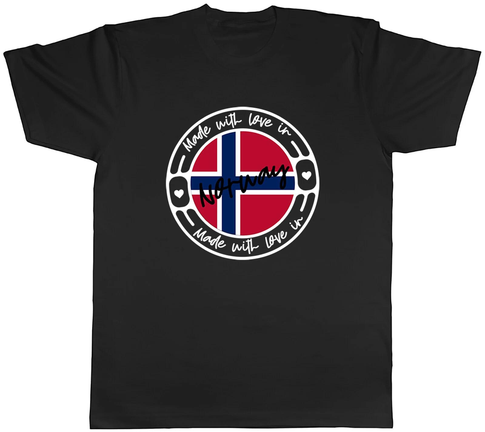 Made With Love In Norway Country Mens Unisex T-Shirt Tee Gift XXXL