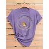 Wren standing in a circular branch pattern print, fashionable and elegant women's spring, summer, autumn casual sports style top, soft and