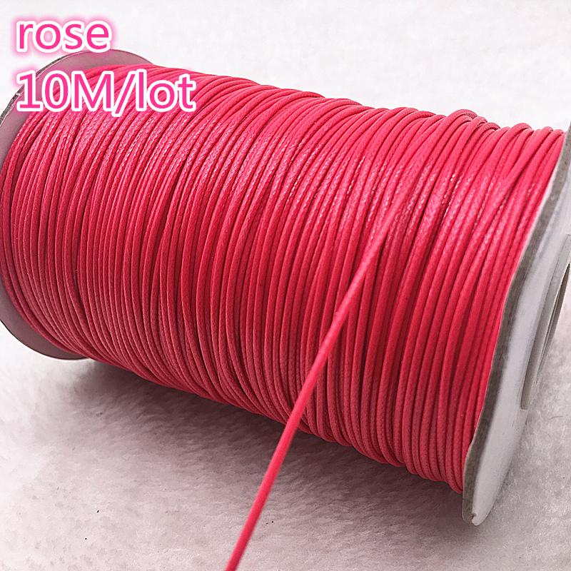 10 meters 1mm Waxed Cotton Cord Waxed Thread Cord String Strap Necklace Rope Bead DIY Jewelry Making For shamballa Bracelet
