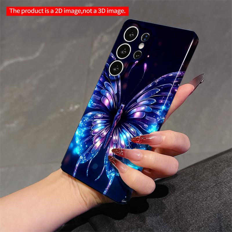 2DFlat Samsung Phone Case Galactic Butterfly Glow Applicable To Galaxy S23 S24 S25ULTRA S26 A12 A14 A15 A16 A54 A55