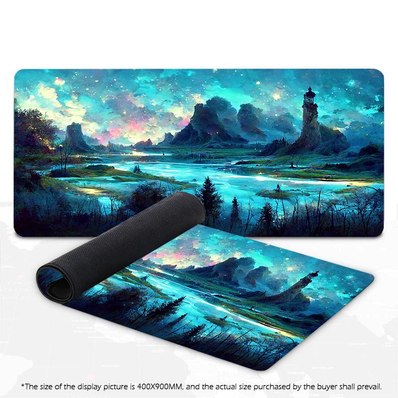 зеленый лес Коврик для мыши Игровой коврик для мыши XXL Коврик для мыши Большой коврик для клавиатуры Настольный коврик Коврики для мыши Для компьютера Ноутбука Коврики для мыши 700X300X3MM