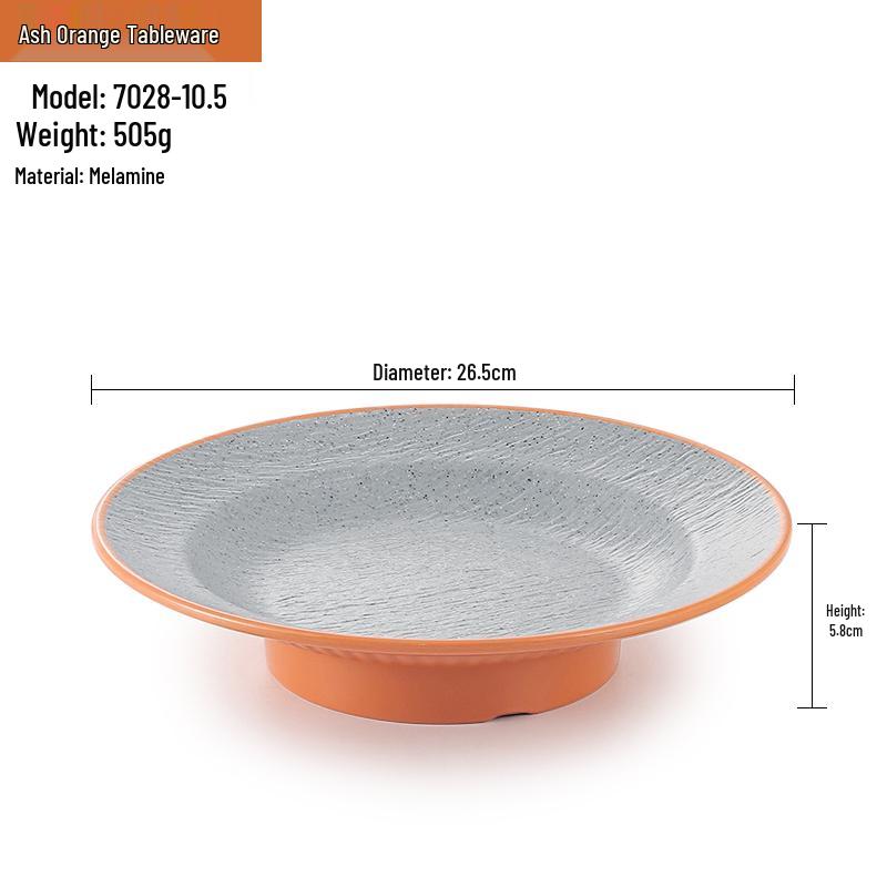 Melamine Straw Hat High-Footed Deep Plate for Pasta, Cold Dishes, and Mixed Noodles - Restaurant Tableware