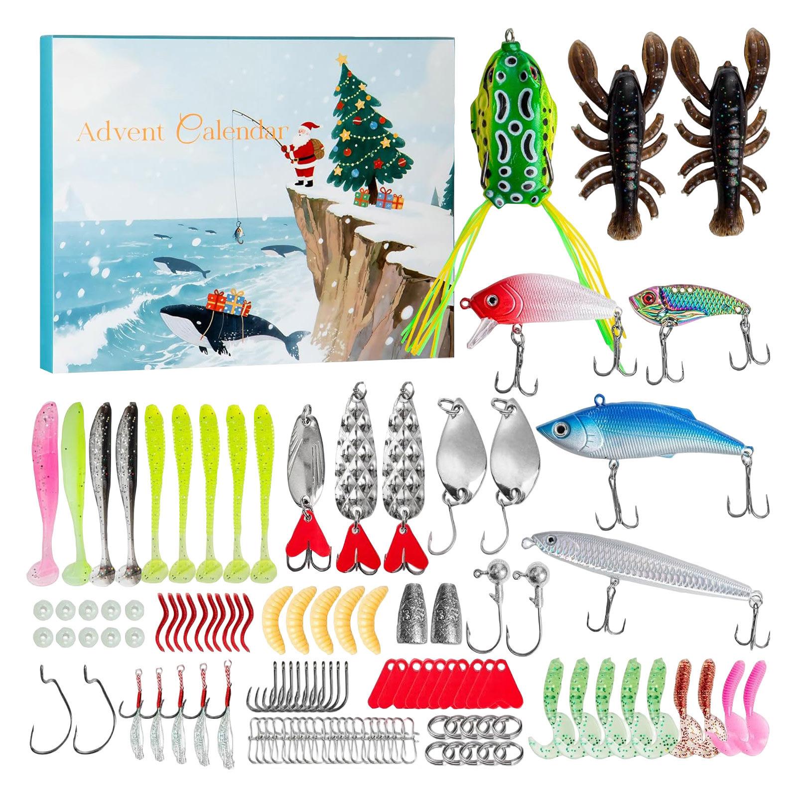 

Рыболовный Адвент-календарь, 24 дня Рыболовного Праздника Сюрприз Календарь Обратного Отсчета, Адвент-календарь, Подарок для Любителей Рыбалки, Взрослых Мужчин, Женщин, Подростков One Size