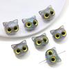 1pc Cartoon Big Eyed Cat Acrylic Owl 3D Cat Head Resin Beads Loose Spacer Beads For DIY Handmade Bracelet Material Jewelry Making Accessories