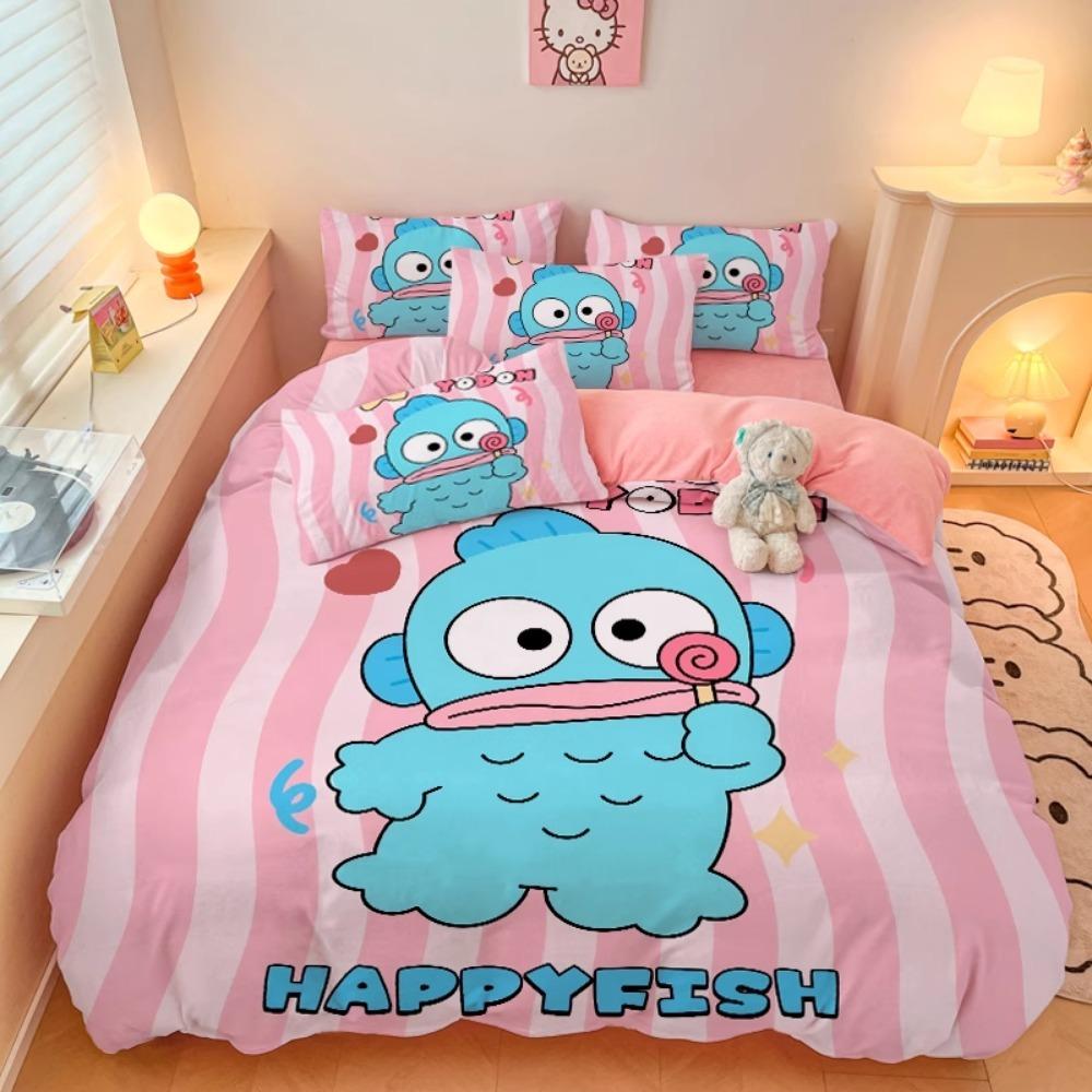 Ugly Fish Duvet Cover Pillowcase Bedding Set BoyGirl Bedroom Decoration Children-Gift Single Double Large SizeZip Duvet Cover