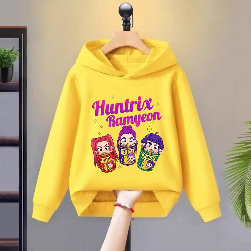 2025 New K-kpop Devil Hunter Children's Autumn Hoodie Fashion Versatile Girls' Long Sleeve Sweatshirt Comfortable Soft Top