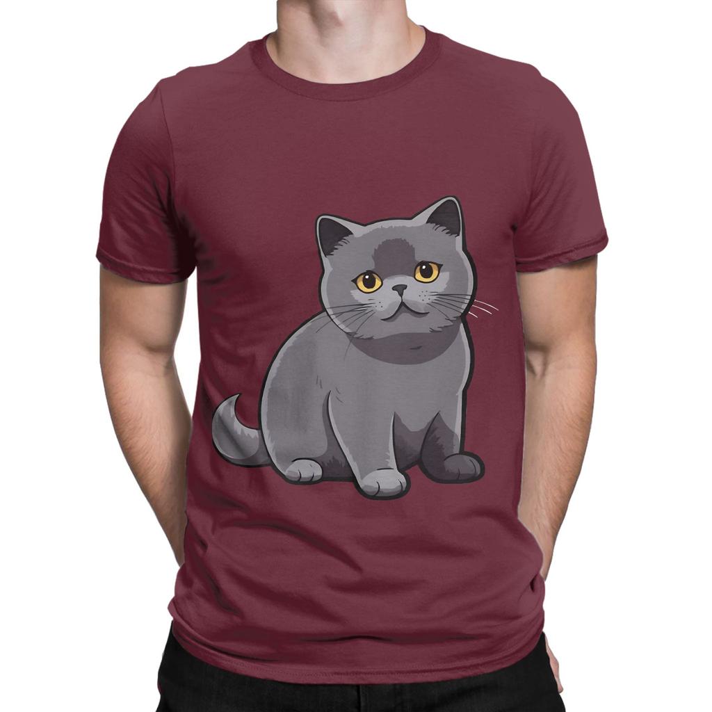Cute British Shorthair poster Novelty 100 Cotton TShirt Shorthair Tees Tops For Unisex