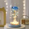Gold Rose Glass Cover Ornament with Light Music To Send Valentine's Day Women's Day Immortal Flower Creative Gift