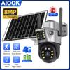 AIOOK Câmera solar V380 PRO 4G HD 8MP lente dupla externa à prova d'água IP CCTV detecção humana PTZ interfone bidirecional câmera de visão noturna