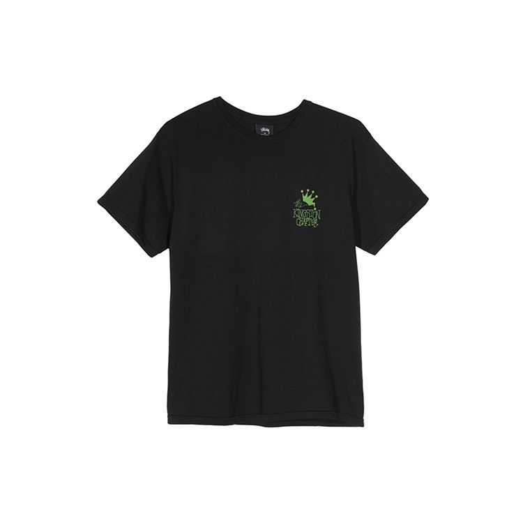 Stussy Kingston Tee Crown Parade Short Sleeve American Vintage T-Shirt Unisex Tops Black 1904440-black