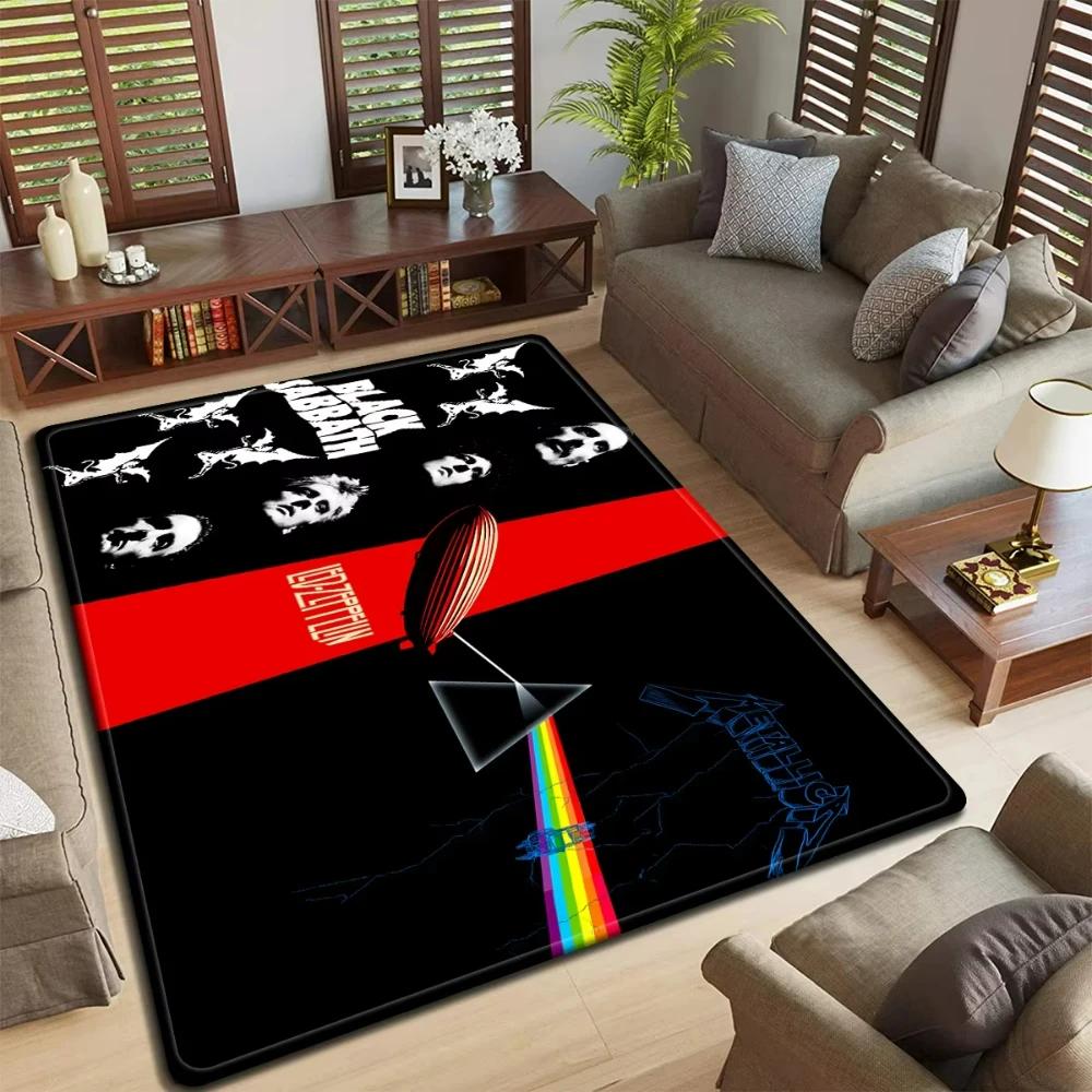 Band Logo Music Rock and Roll Pattern Carpet for Living Room Bedroom Non-Slip Soft Rug Kitchen Floor Mat Entrance Doormat