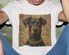 Doberman T-Shirt: Elegant Black Dog with Gold Chain