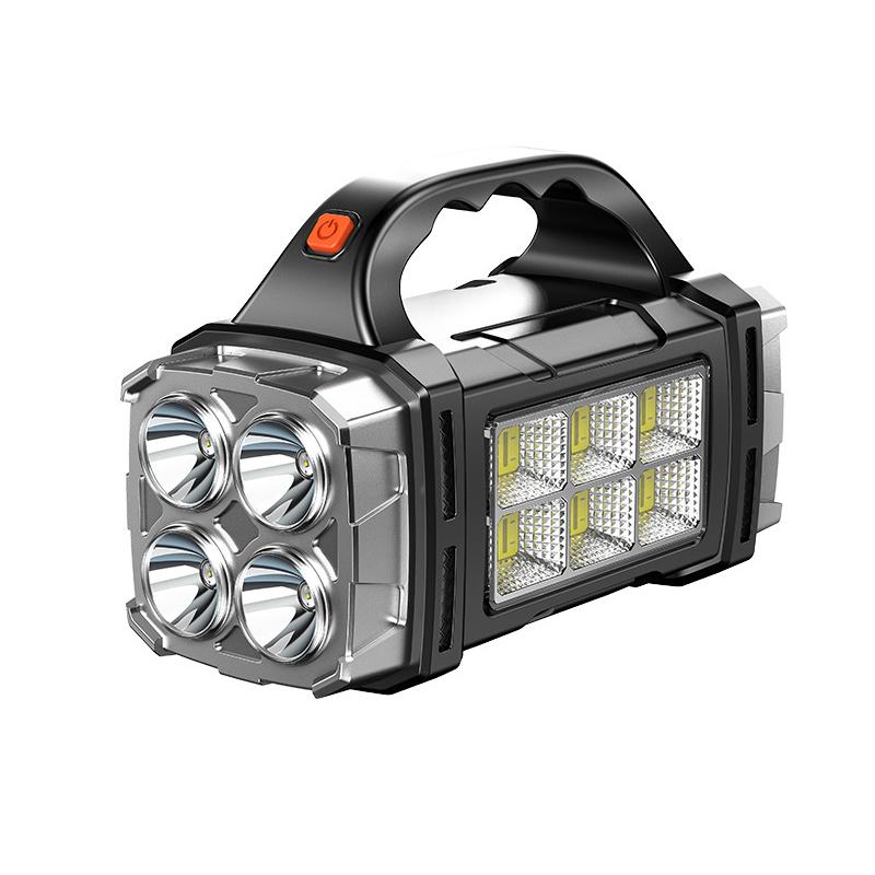 Håndholdt solcellelampe Multifunksjonell søkelykt Kraftig lys Bærbar solcellelampe Fiskelykt Grotteforskning Lommelykt Vanntett Solcellelampe