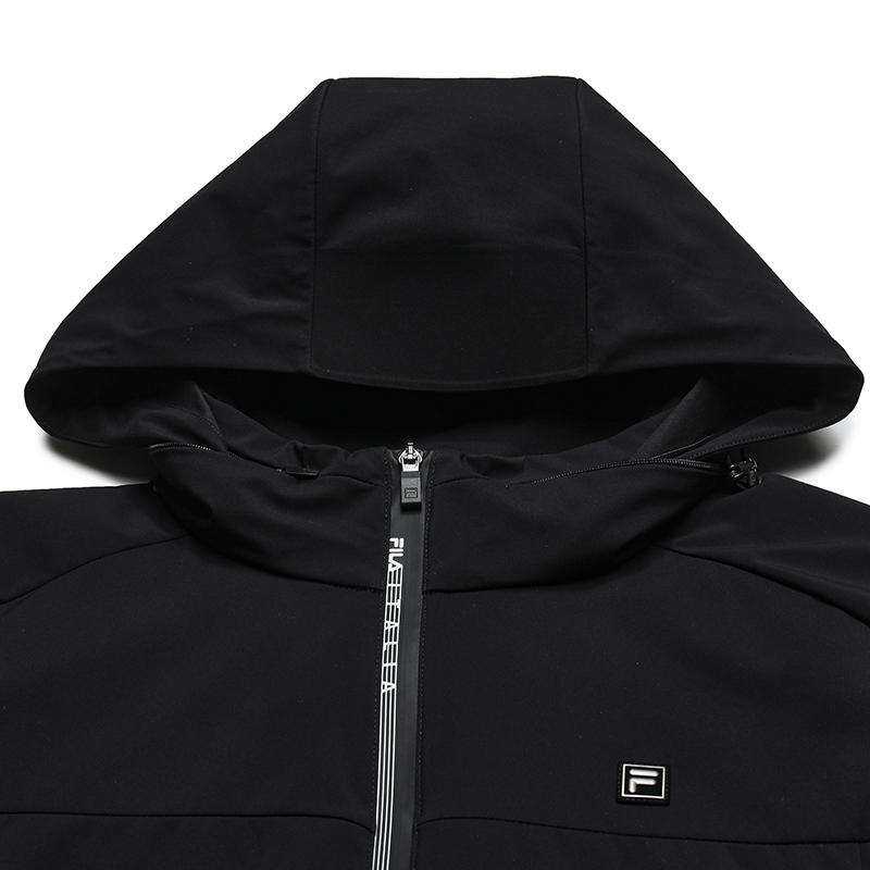 FILA White Casual Classic Versatile Outdoor Windproof Warm Long Sleeve Loose Hooded Woven Jacket Men jackets F11M533705FBK
