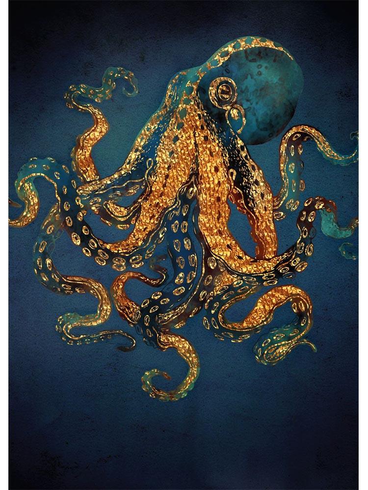 

Абстрактная металлическая медуза, холст, картина, морские животные, модульные постеры и принты, настенные художественные фотографии, украшение для гостиной, дома 70x100cm No Frame