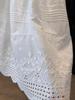 French White Embroidered Lace Mid-Length Umbrella Skirt for Women
