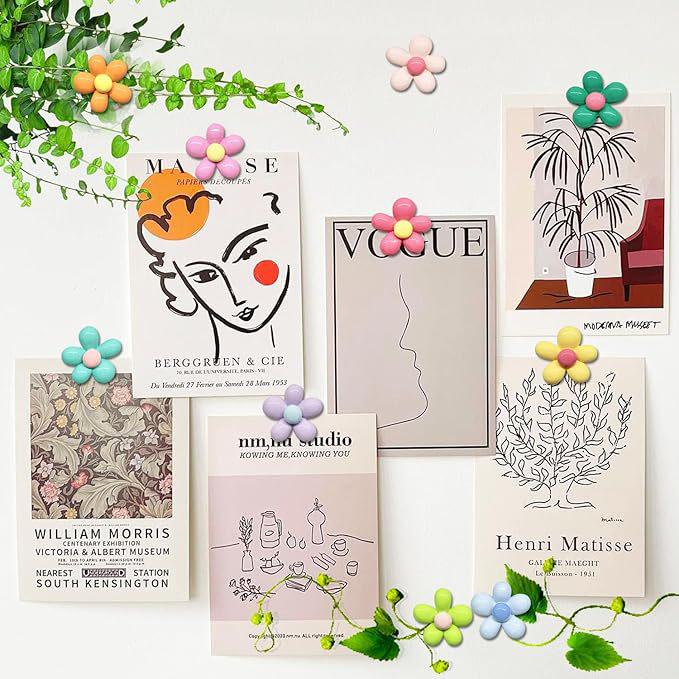 30 Chinchetas de Flor de Cinco Pétalos de Colores para Tableros de Corcho - Decoración Creativa para Tablón de Mensajes con Cabezas Grandes