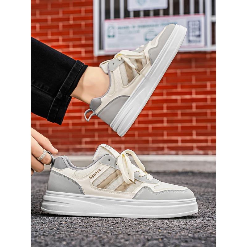 Men‘s Shoes Thick-Soled Mesh Breathable Youth Casual Board Shoes Summer Student Sports White Shoes Men.
