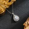 Gold and Silver Luxury Pendant Necklace with Dove Egg and Rhinestones