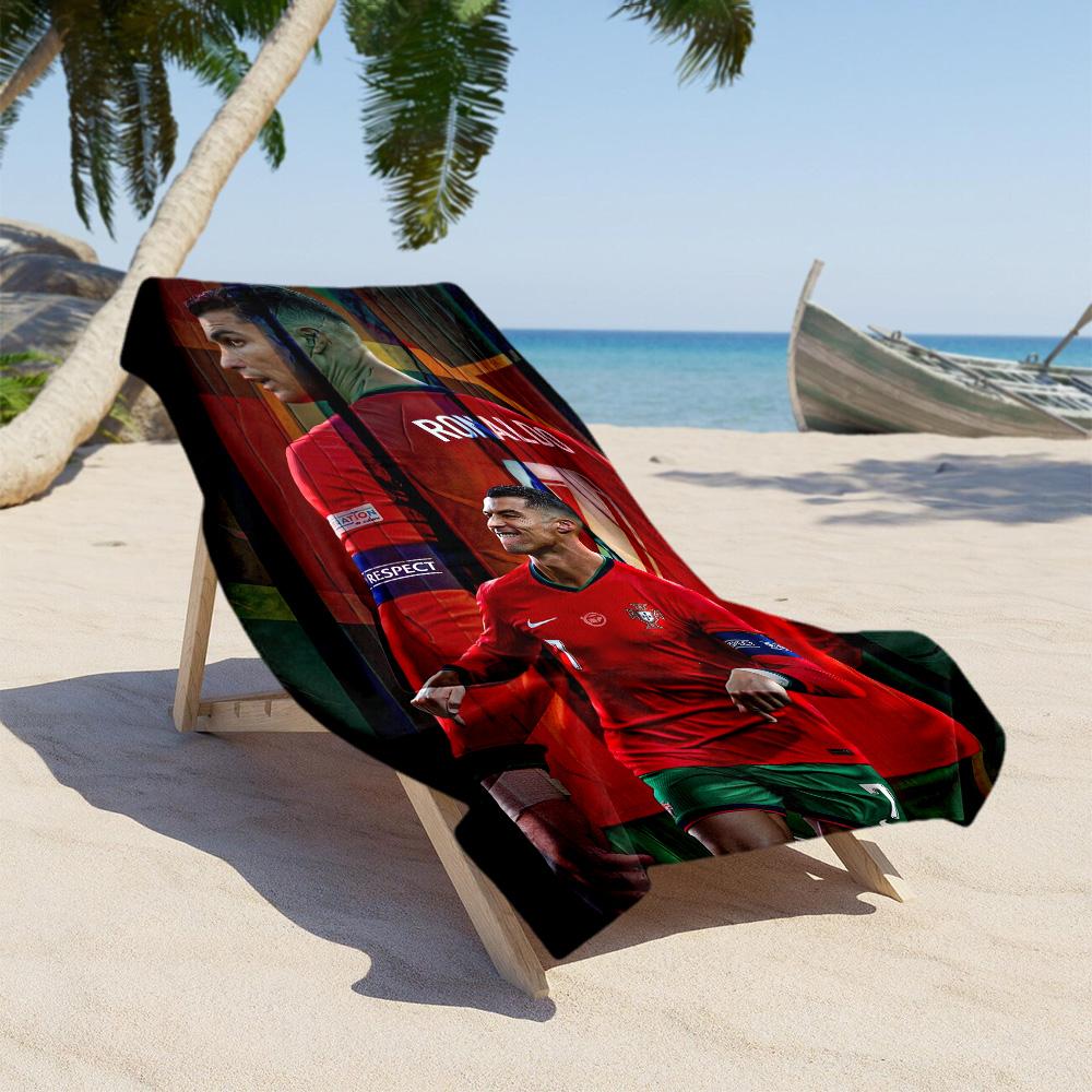 Asciugamano da Spiaggia Cristiano Ronaldo Celebrazione Super Morbido & Assorbente Confortevole Leggero Adatto per Nuoto, Palestra, Campeggio, Yoga Vacanza