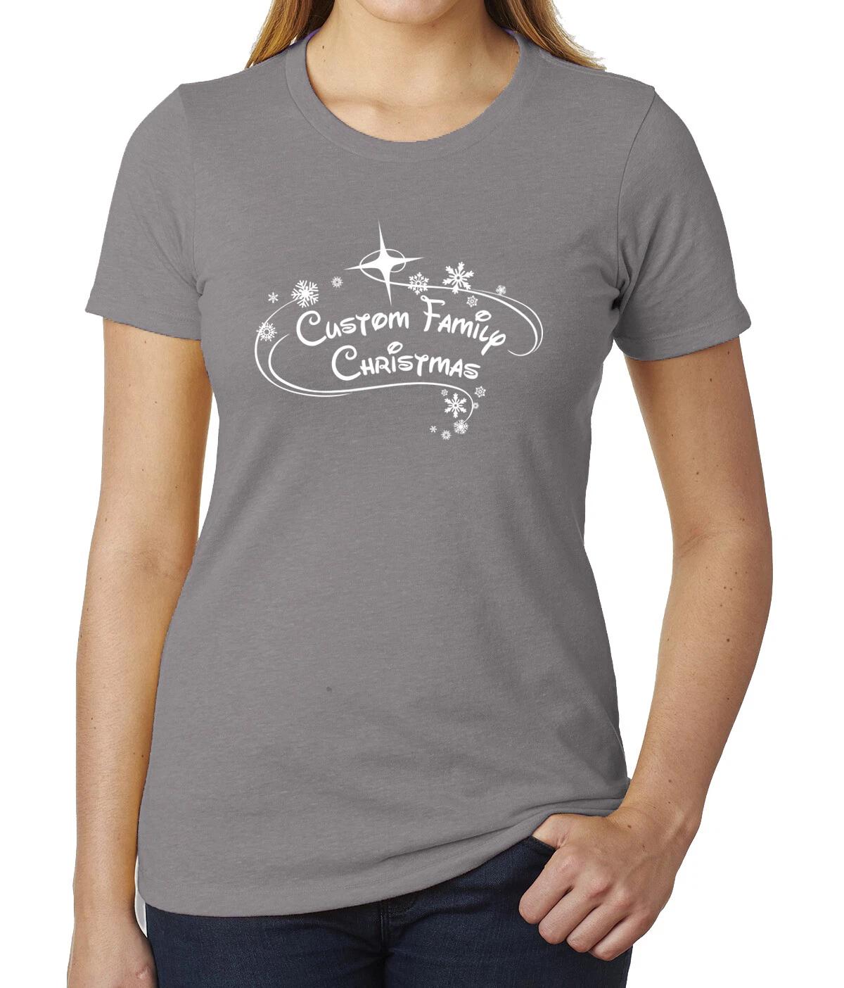 Custom Family Christmas Font Snowflake Woman s Christmas T-Shirts! 4XL