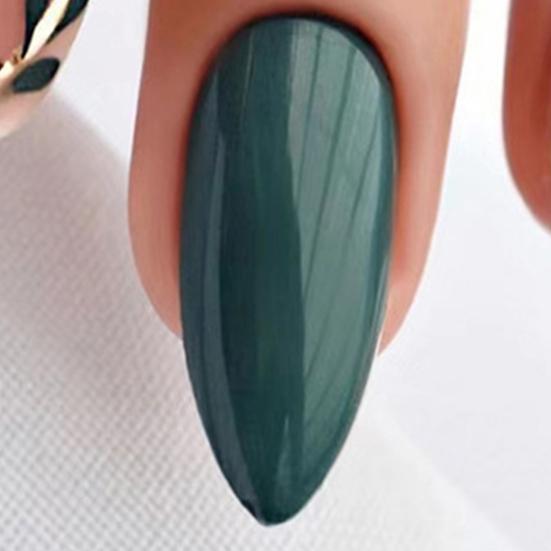 Yousheng 1 Set Fake Nails Matte Green Leaf Easy To Apply Remove Minimalistic Sweet Anti-break Fake Nails Women Supply