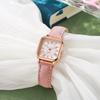 Simple Women's Quartz Watch Rose Gold Square Dial Quartz Wristwatch Fashion Leather Strap Ladies Business Wristwatch Reloj Mujer