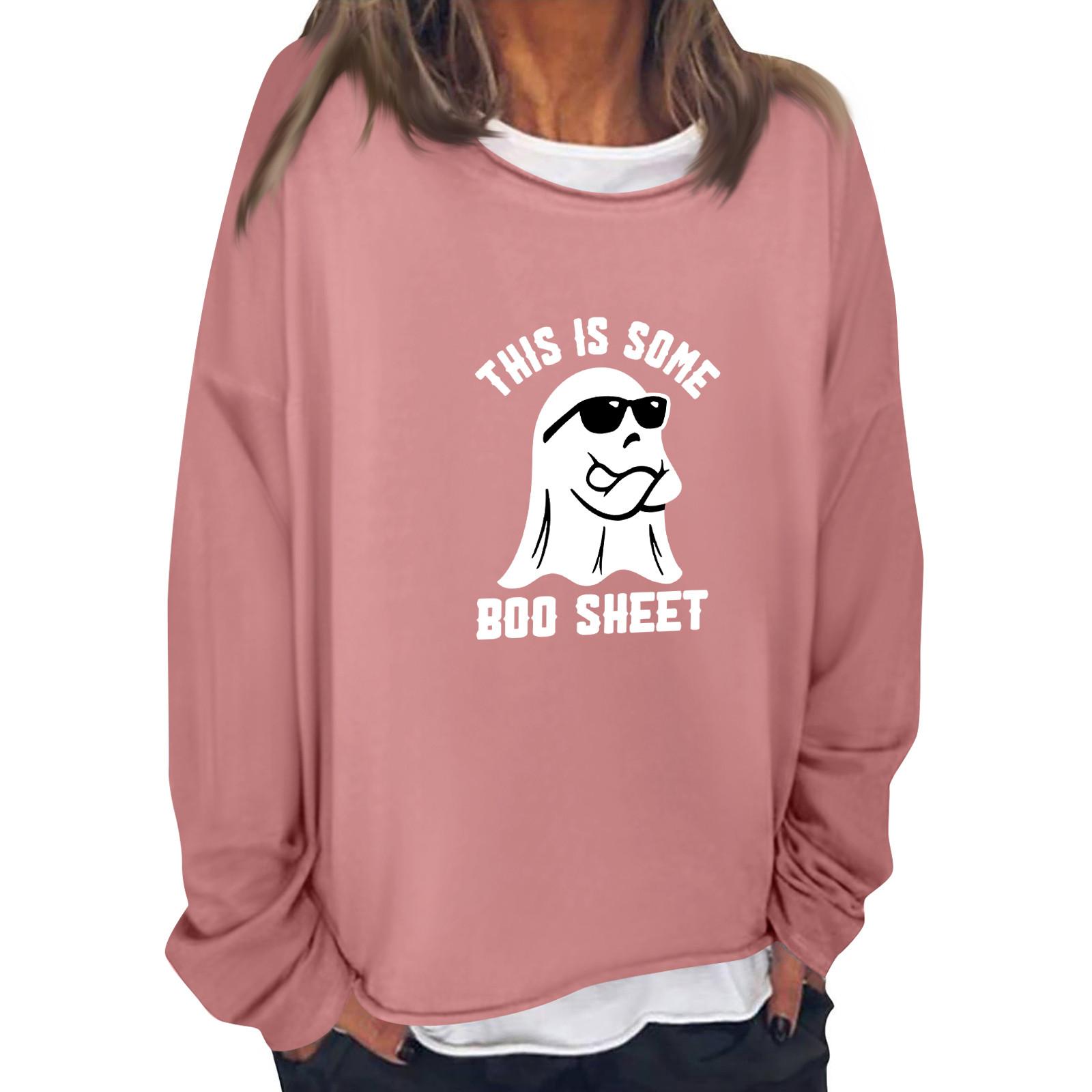 

Женская повседневная модная винтажная толстовка с длинным рукавом и круглым вырезом с принтом, многослойный пуловер, топ M розовый