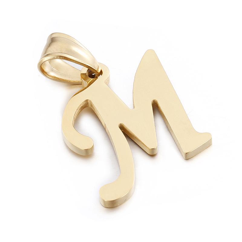 European and American Style Stainless Steel Pendant Jewelry - 26 Golden Titanium Steel Letters