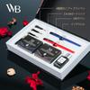 Wordsworth and Black Fountain Pen Set Blue Includes 2 18ml Ink 60 Ink Ink Refill 1 Medium 4 Broad and a Brush Pen Fountain Pen Set - - Pens, Bottle,