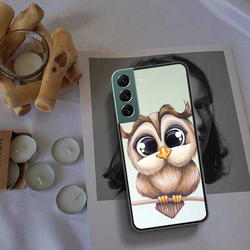 Cute Owl Hearts Lover Christmas Phone For Samsung Galaxy S24 S22 Ultra S21 Plus S20 S23 FE Case S10 S10E S9 S8 S7 Edge Cover Sil