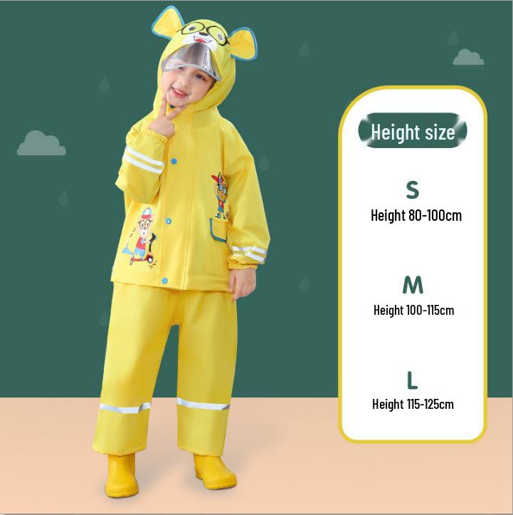 Kinder Verdickter EVA Regenmantel Poncho Overall - Sturmfest Ganzkörper Schultaschen-Kompatibel Schülerausrüstung