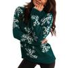 Women's Long Sleeve Turtleneck Christmas Printed Knitted Sweater Top T-Shirt