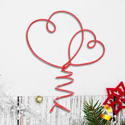 Valentines Day Tree Topper Metal Romantic Ideal Gift Attractive Intertwined Hearts Decorative for