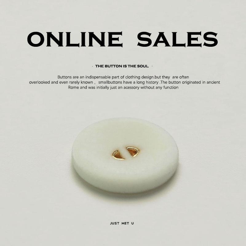 Flocking Metal Double Button Sweater Cashmere Coat Buttons Xiaoxiang Knitted Cardigan Trench Coat Decorative Buttons