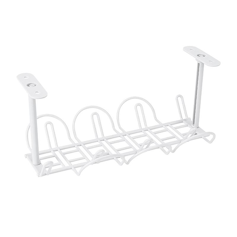 Tavă de gestionare a cablurilor de birou, sub priză de masă Suport pentru agățat, Suport de depozitare pentru benzi de alimentare, pentru birouri, sufragerie, organizator de cabluri de sârmă