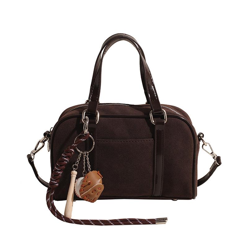 Retro matte portable Boston bag women's summer simple versatile casual commuter shoulder messenger bag