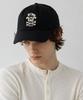 BEYOND CLOSET [Collection Line] Military Skulldog Patch Washed Cap Black