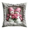New Pink Christmas Pillow Cover Santa Claus Snowman Print Festive Decorative Cushion Case for Sofa Bed Holiday Home Decor