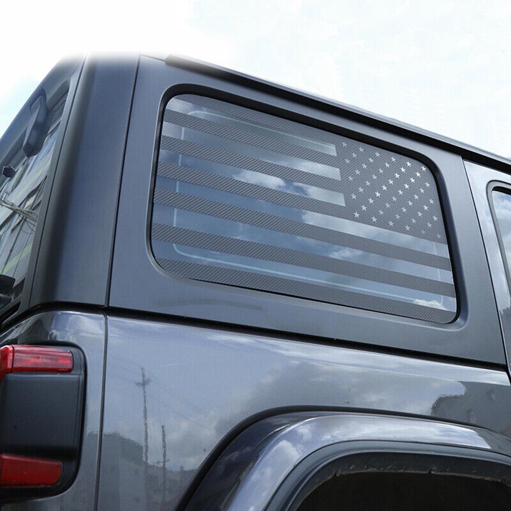 Jeep Wrangler JL 2-Door American Flag Rear Window Decals Jeep Wrangler JL 2-Door American Flag Rear Window Decals