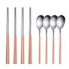 8Pcs Stainelss Steel Cutlery Set Korean Spoons Chopsticks Tableware Set Spoon Chopsticks Dinnerware Set Kitchenware Dinner Set