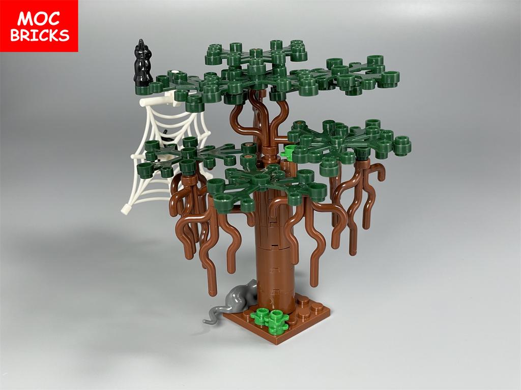 Set  MOC Bricks Banyan Tree House Spider Mouse Bat City Model Accessories View DIY Educational Building Blocks Kids Gifts
