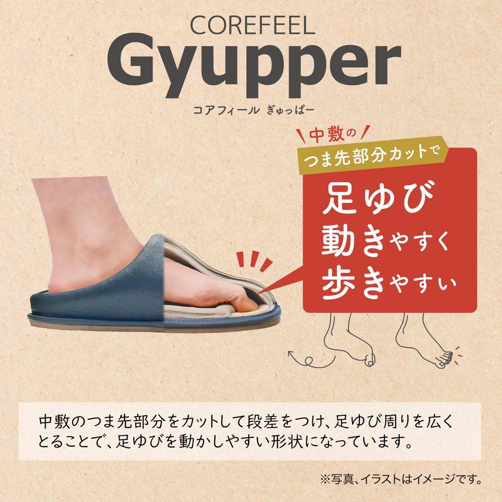 Easy To Walk In Stylish Winter Blue and Sizes Supervised by Sapporo Room Indoor Great for Guests [Gyupa] Comfortable, [Nippon Slippers] [Core Feel]