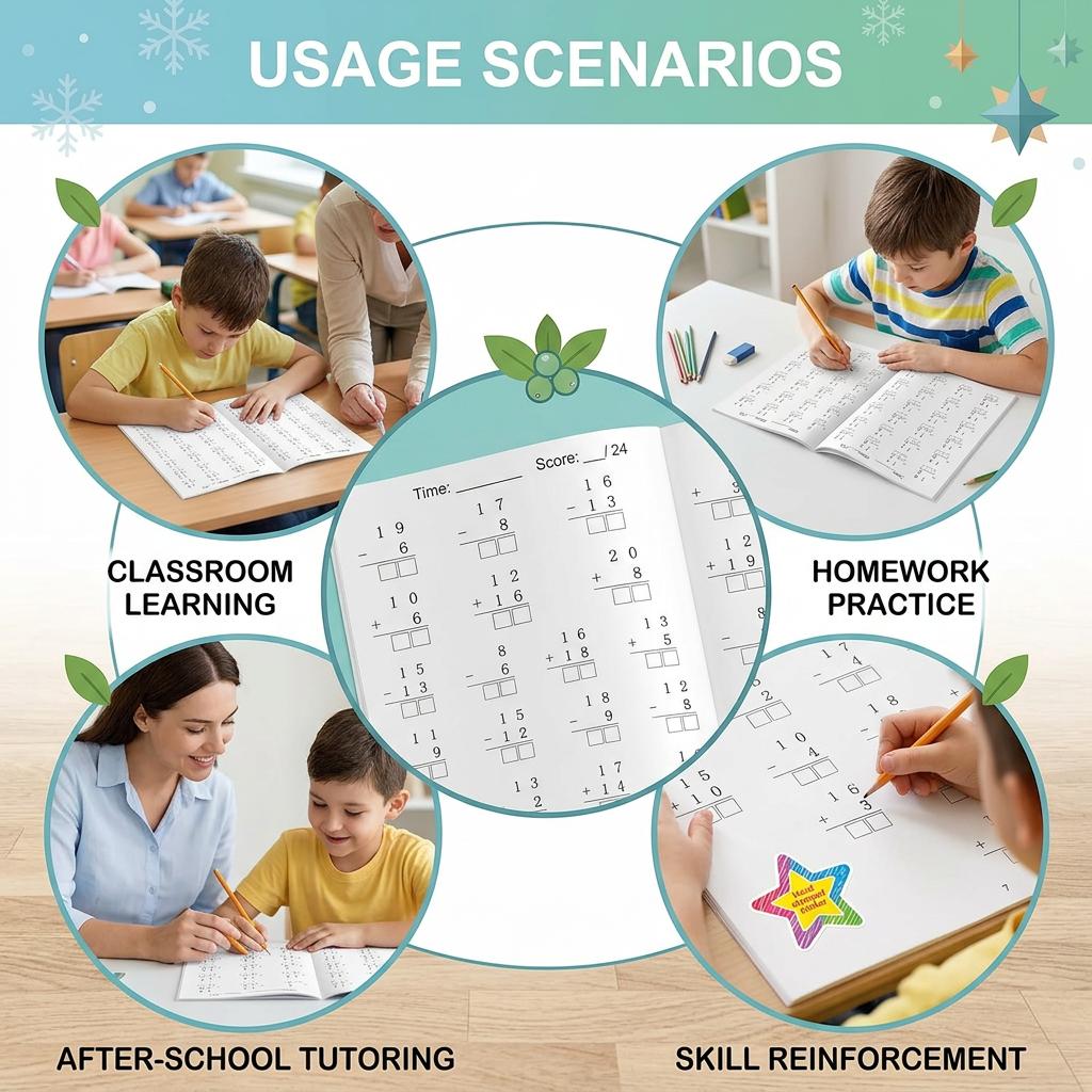 Math Workbook For Two Digit Addition Subtraction Vertical Format 32 Pages Suitable For Elementary Students