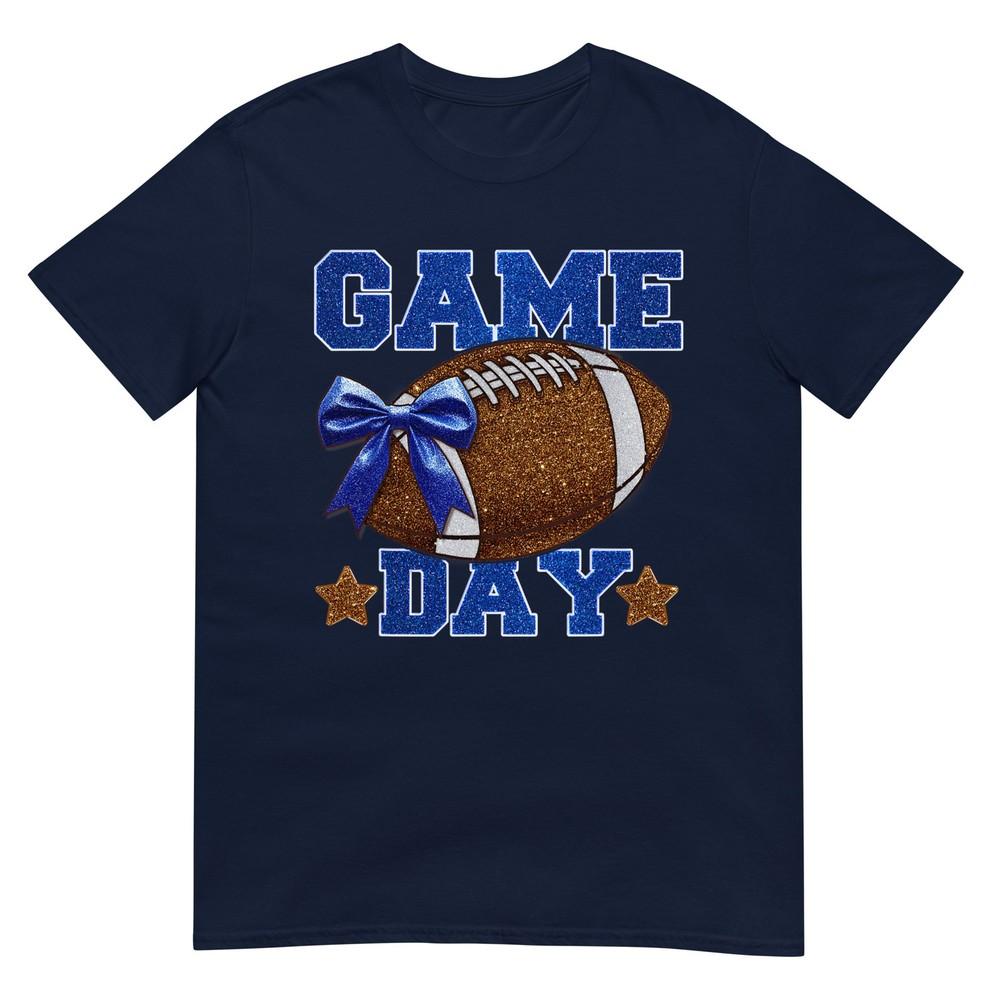 Game Day Football Season Football Mama Girl Blue Gold Vibes TShirt S