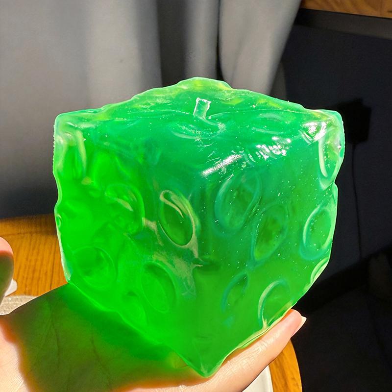 Coconut Oil Cheese Cube Stress Ball - Moldable Shapeable Non-Rebound Squeeze Sensory Fidget Toy For Adult Stress Relief And Rela