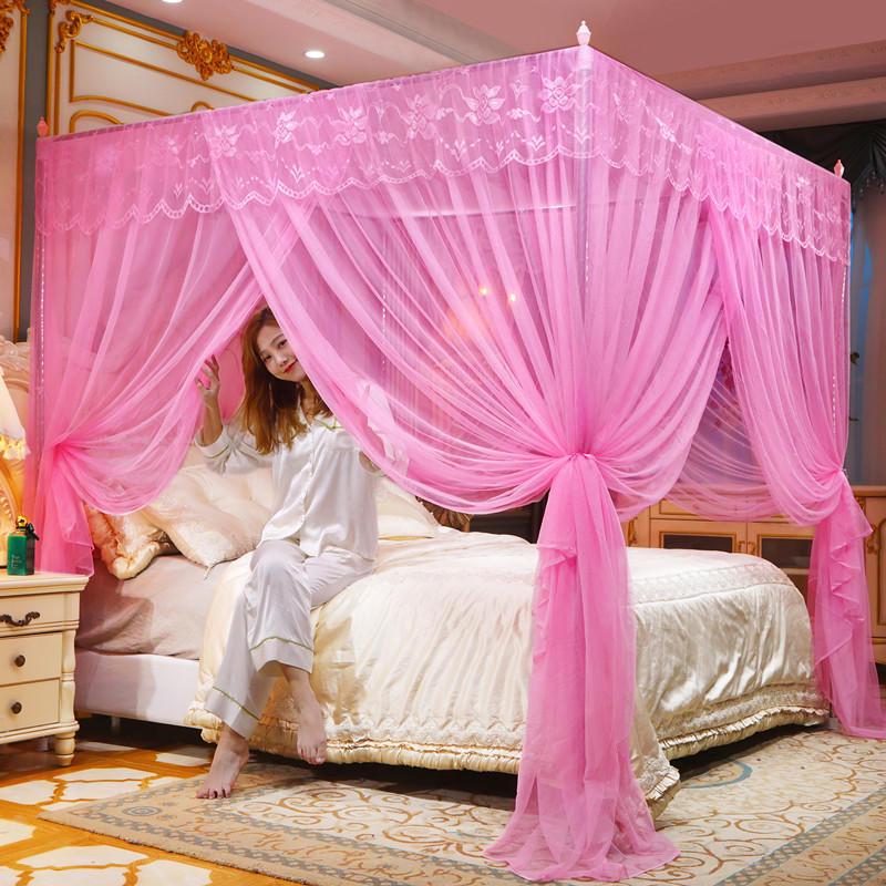 Princess Style Encrypted Mesh Mosquito Net for Home, Thickened Palace Design, Three-Door Net for 1.5m-1.8m Beds