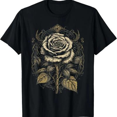 Gothic Ästhetik Rosenblumen Pagan Witchcraft T-Shirt