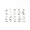 100pcs Sliver Numbers Charm Pendants Number 0-9 Alloy Charms Pendants  for DIY Crafts