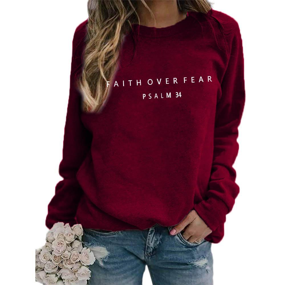 Women's Crew Neck Long Sleeve Loose Fit Sweatshirt Casual Letter Graphic Pullover